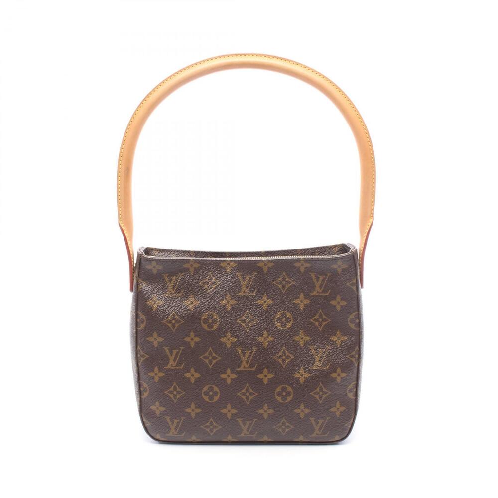 Louis Vuitton Looping Canvas Leather Monogram Shoulder Bag Brown